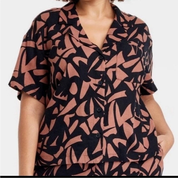 NWT A New Day Button Linen Blend Shirt  Size S - Picture 3 of 10